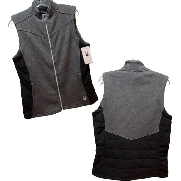 Spyder S17275 Ladies' Pursuit Vest black heather gray large NWT - Picture 10 of 15
